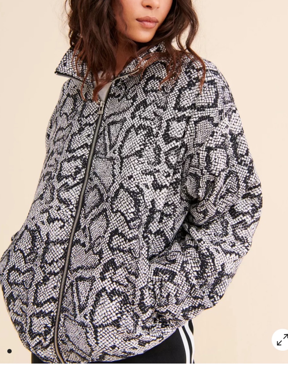 UO Nathan Animal Print Jacket - Snakeskin Bomber Jacket